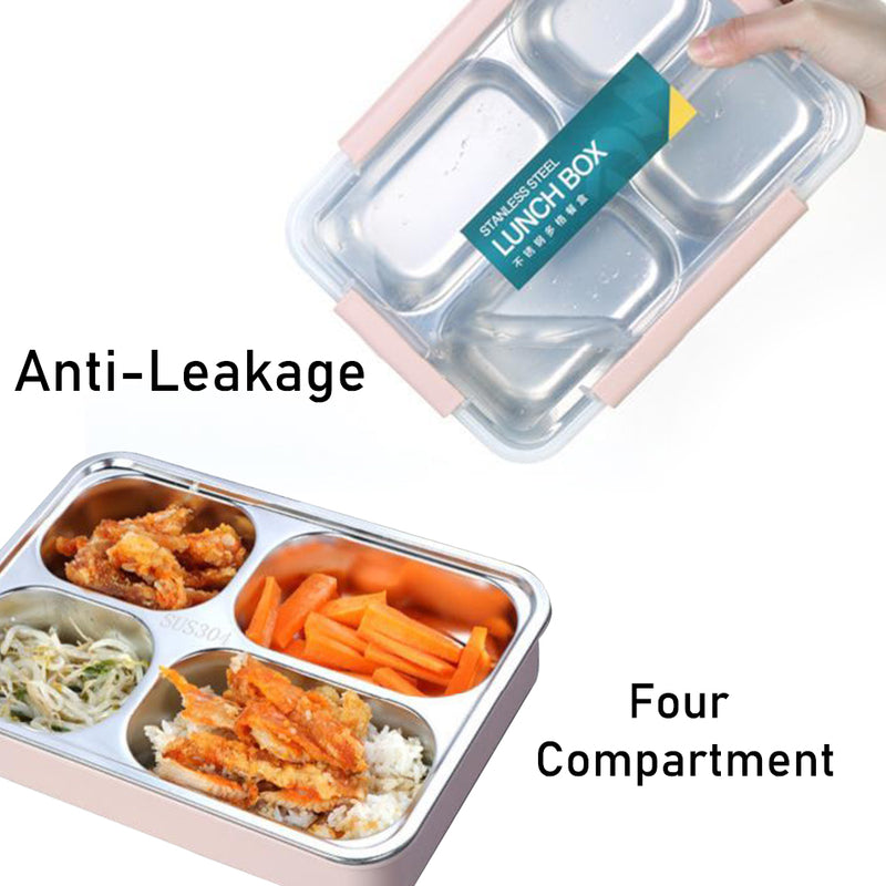 idrop Stainless Steel Four Compartment Lunch Box Food Storage  Container