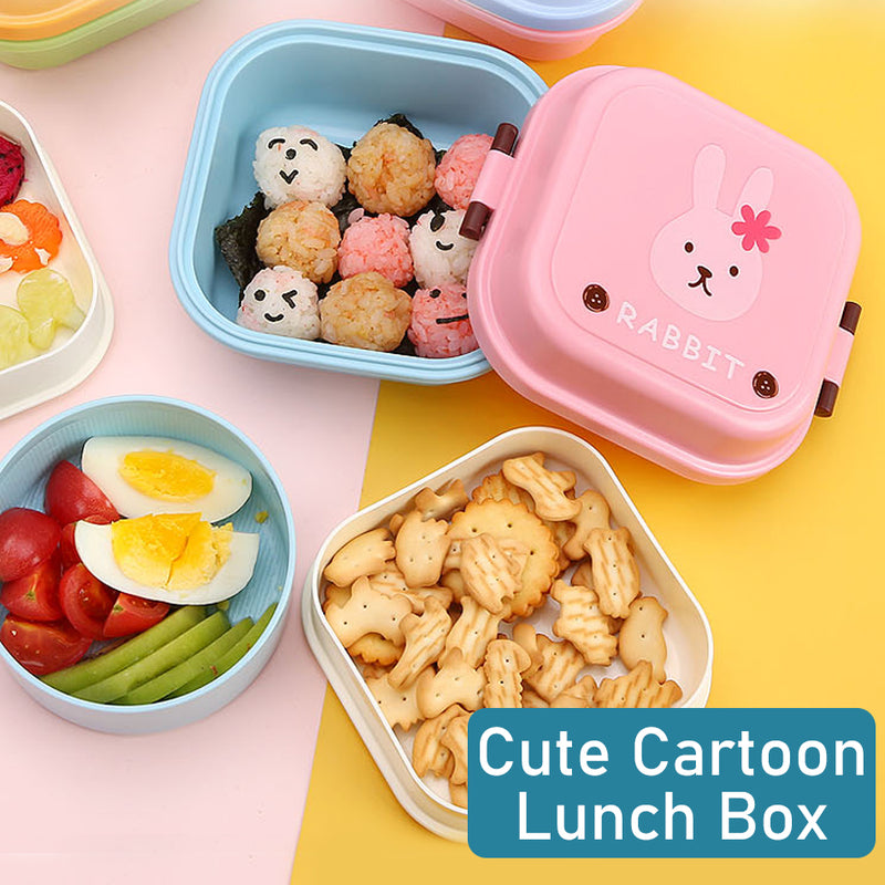 idrop 2 Layer Creative Portable Cute Cartoon Kids Lunch Box [ 540ml ]