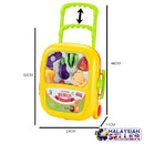 idrop Cutting Fruit Vegetable Veggies Toys Pretend Play Toy Set With Trolley For Kids Children