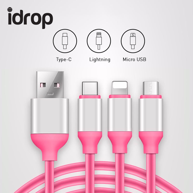 idrop 3 in1 Cables Type C Lightning Micro USB Cable