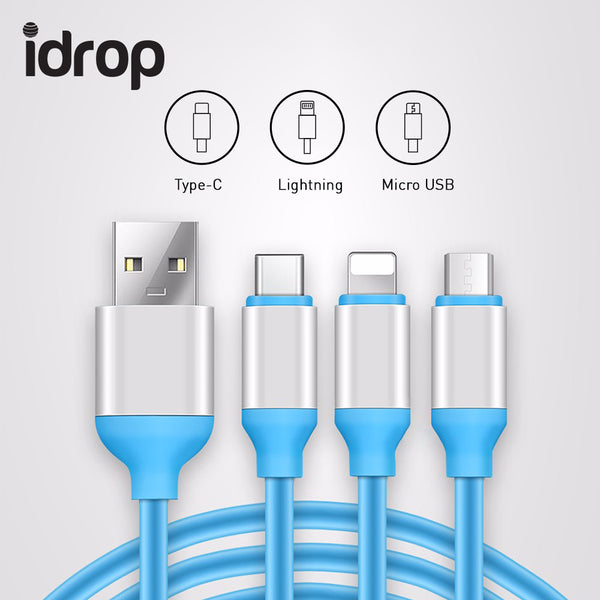 idrop 3 in1 Cables Type C Lightning Micro USB Cable