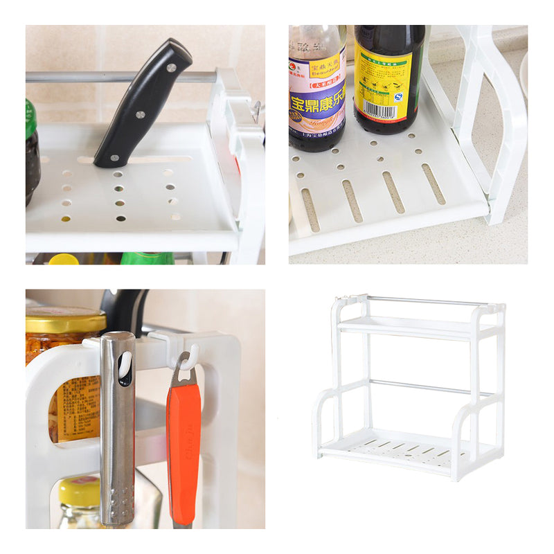 idrop 2 Layers Multipurpose Kitchen Storage Rack Organizer