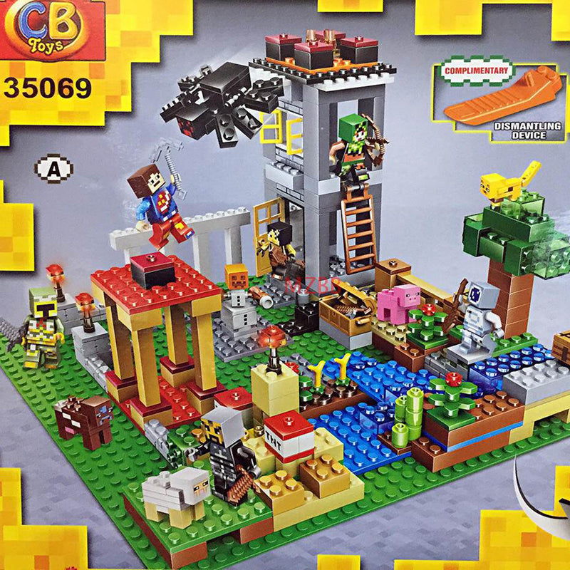 idrop 431 Pcs MyWorld Castle Warfare Colorful Creative Building Block Toy Set For Kids Children