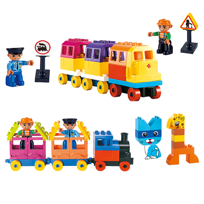 idrop 60 Pcs Smart Lines Train Truck Brick Colorful Creative Building Block Toy Set For Kids Children