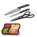 idrop Set of 3 Stainless Steel Kitchen Knives And Scissors Kitchen Tools