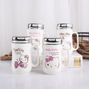 idrop MYCUP - 450 ml Hello Kitty Design Ceramic Cup with Stainless Steel Lid Cover and Handle