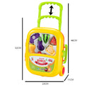 idrop Cutting Fruit Vegetable Veggies Toys Pretend Play Toy Set With Trolley For Kids Children