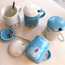 idrop 400 ml Cute Design Ceramic Cup with Lid Cover and Handle
