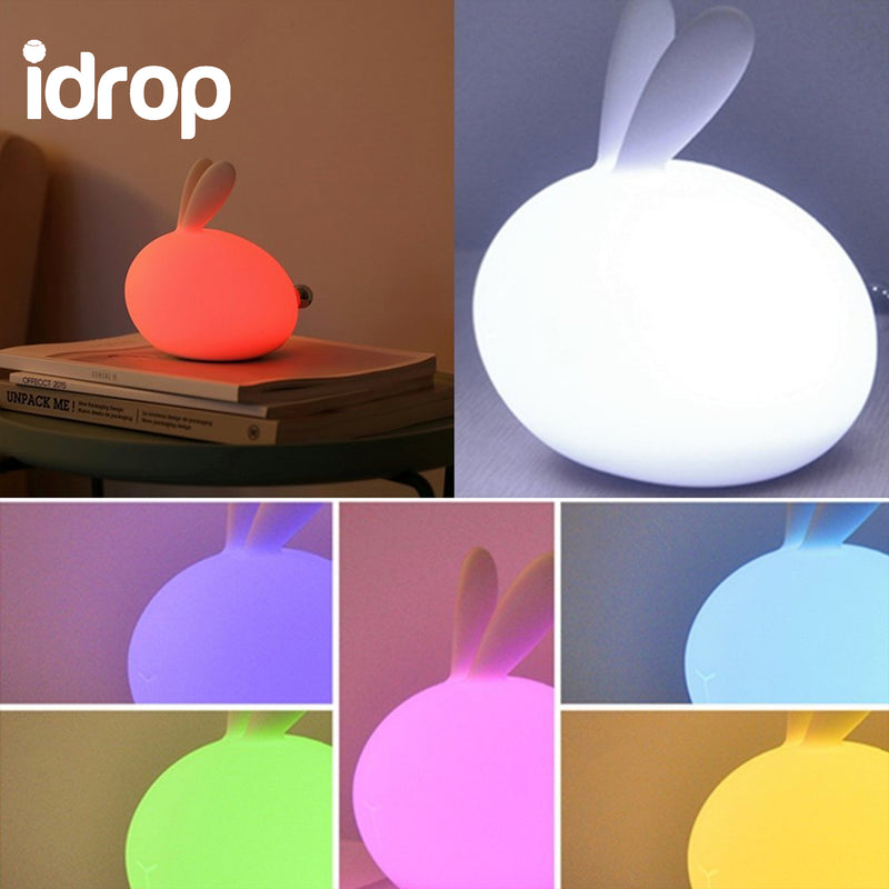 idrop New Lifestyle Cute Design Soft Rabbit Lamp 7 Colors LED 3 Modes Brightness Adjustment