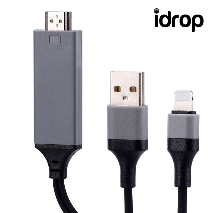 idrop HDMI AV Adapter Video Cable Cord for Apple iPad iPhone X 8 7 6 Plus 5s 6S to TV