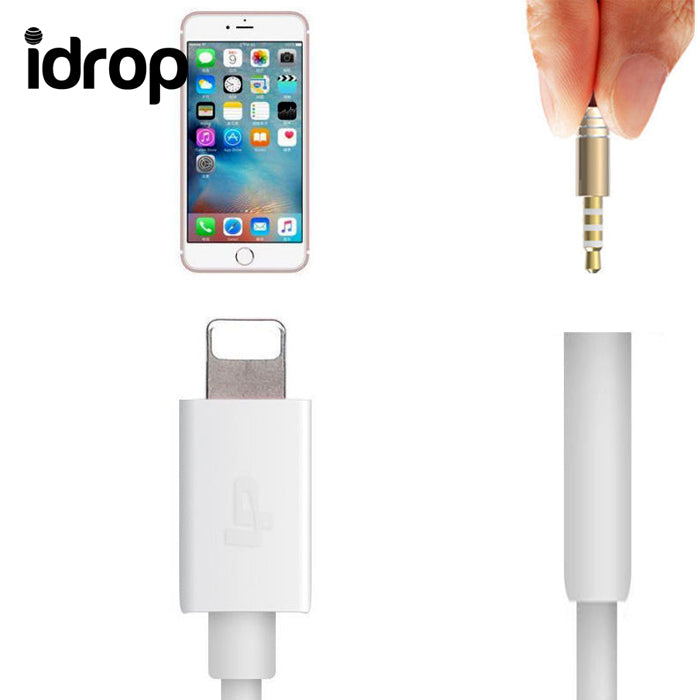 idrop Lightning To 3.5mm Audio Jack Headphone Adapter Connector Cable for iPhone
