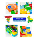 idrop High Quality Colorful Marble Run Building Blocks Construction Puzzle Race Track Set Toys for Kids Children