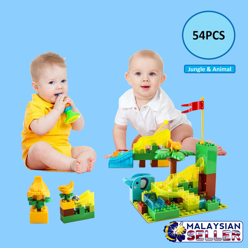 idrop High Quality Colorful Marble Run Building Blocks Construction Puzzle Race Track Jungle & Animal Set Toys for Kids Children