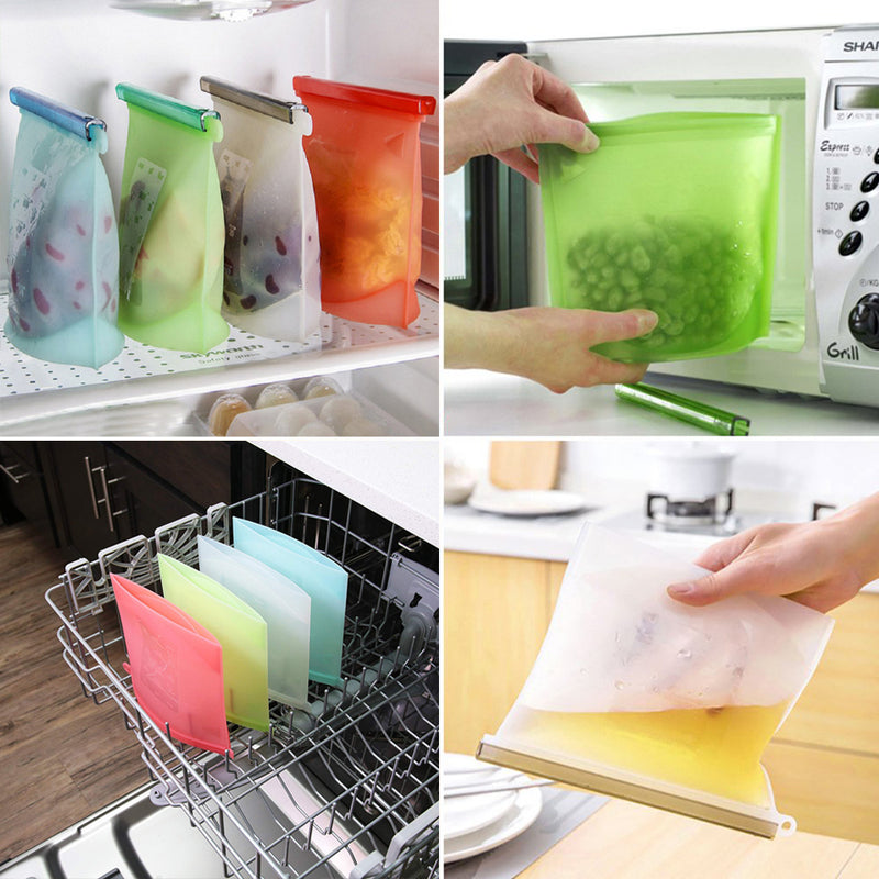 idrop Reusable Preservation Silicone Food Storage Bag Container for Freezer, Microwave, Vegetable, Meat, Snack