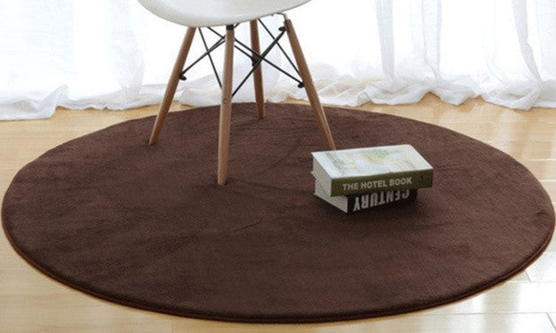Round Coral Fleece Decorative Home Rugs