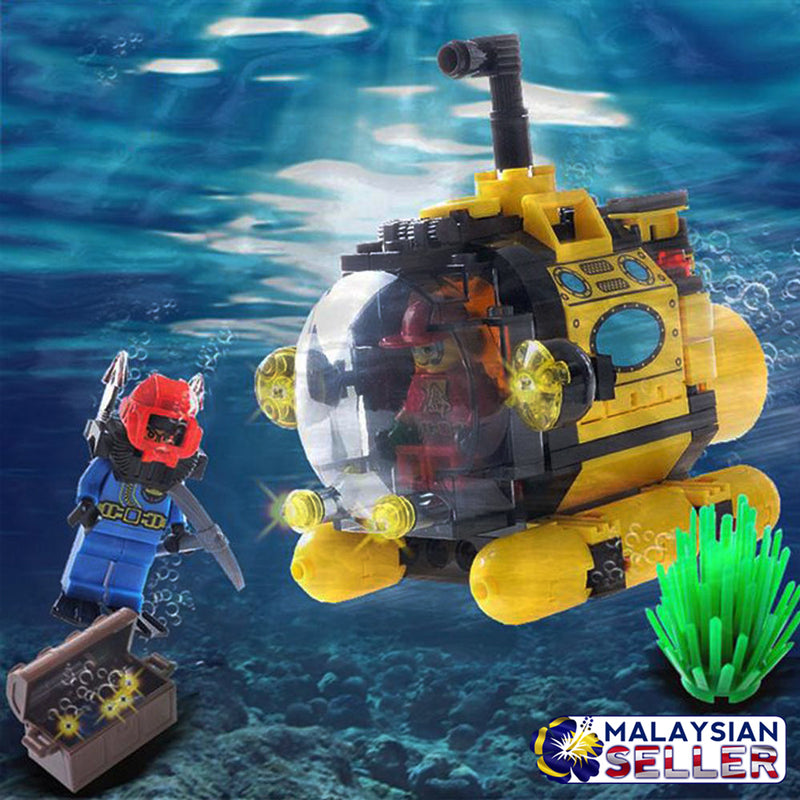 idrop ENLIGHTEN - 122 Pcs Submarine Pirate Treasure Hunt Building Block Brick Compatible with Lego