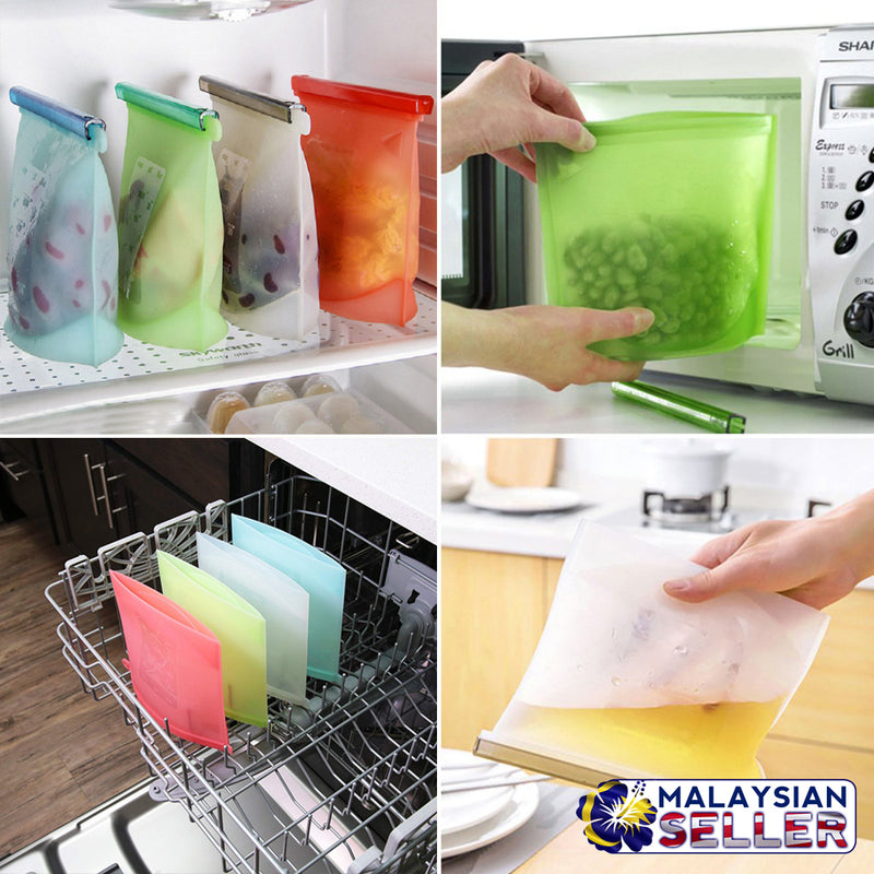 idrop Reusable Preservation Silicone Food Storage Bag Container for Freezer, Microwave, Vegetable, Meat, Snack