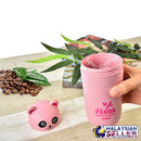 idrop 300 ml Portable Wheat Straw Panda Cute Cartoon Drinking Cup