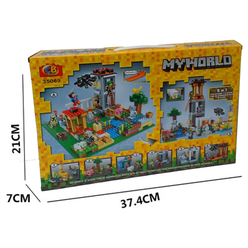 idrop 431 Pcs MyWorld Castle Warfare Colorful Creative Building Block Toy Set For Kids Children