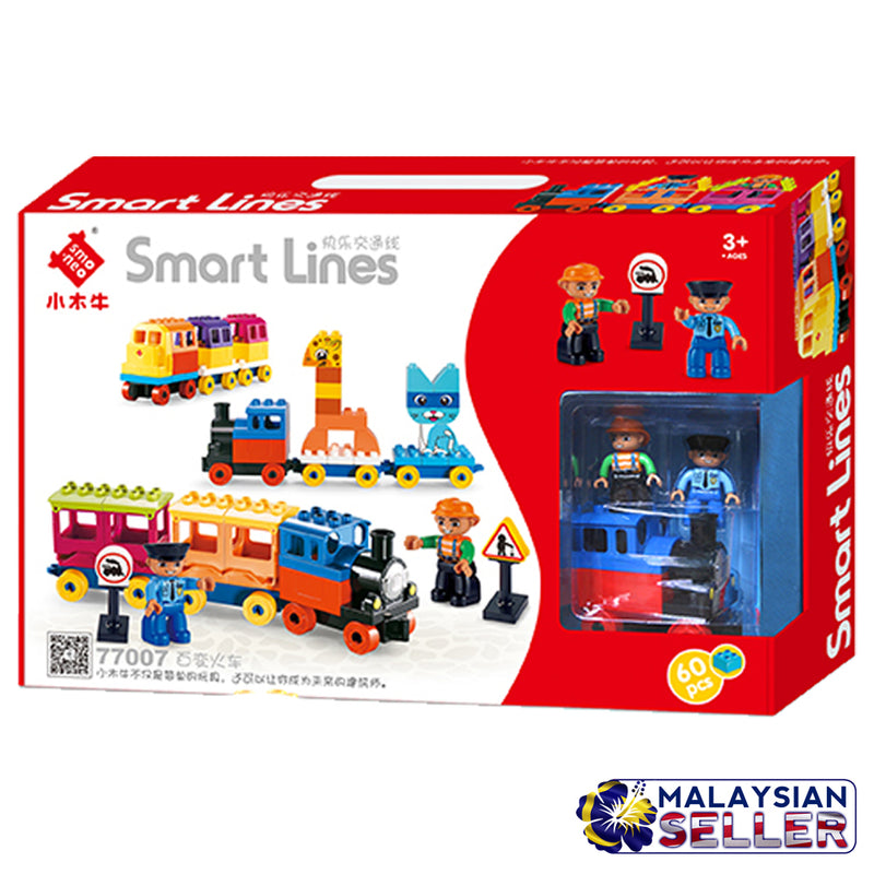 idrop 60 Pcs Smart Lines Train Truck Brick Colorful Creative Building Block Toy Set For Kids Children