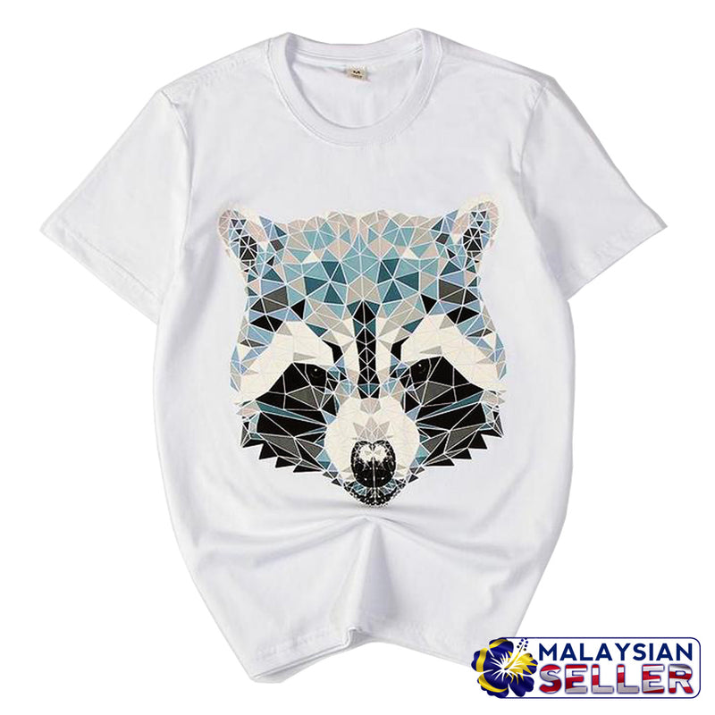 idrop TOLLO - Geometrical Tanuki Raccoon Painted Sukajan T-Shirt Japanese Street Fashion