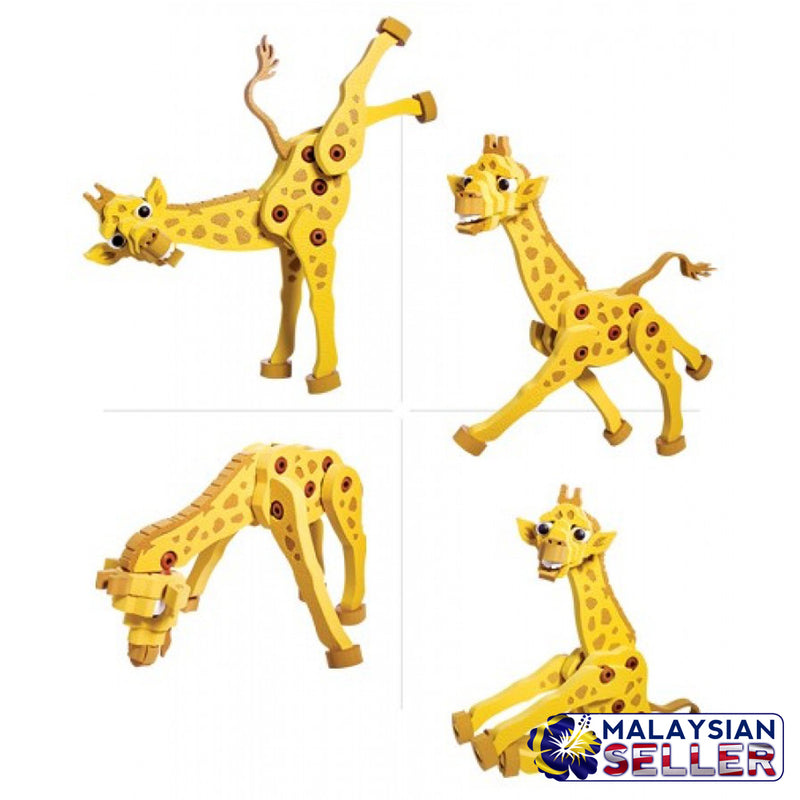 idrop Giraffe/Elephant Wild Safari Animals Foam EVA Building Block Toy Set For Kids And Children