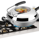 idrop [ 34CM ] SUS304 Stainless Steel Cooking Wok With Lid Cover / Kuali Memasak Bersama Penutup / 底印304不锈钢炒锅(组合可立盖)(SAMPINLAIS)鸿运驰新