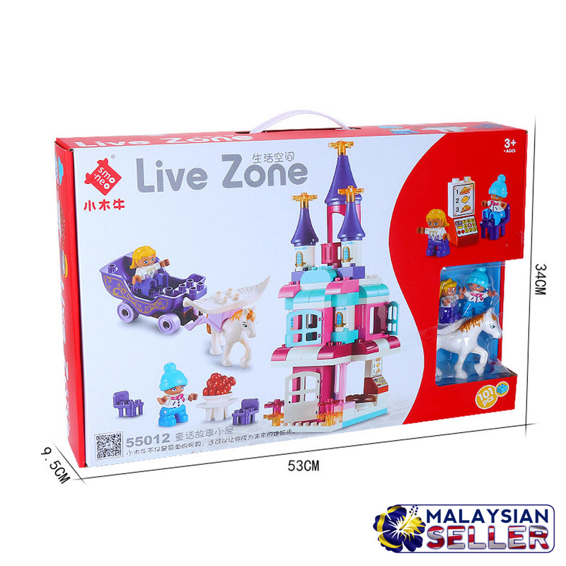 idrop 101 Pcs Fairy Tale Castle Colorful Creative Building Block Toy Set For Kids Children