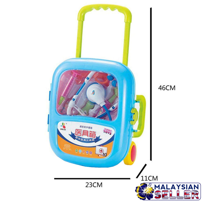 idrop Doctor Medicine Box Pretend Play Toy Set With Trolley For Kids Children