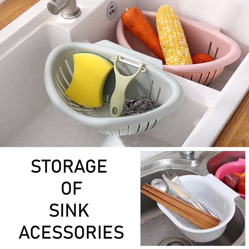 idrop Semicircle Multifunctional Kitchen Sink Mount Washing Storage Basket