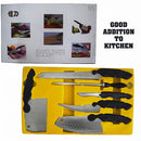 idrop 1 Set 6 Pcs Stainless Steel Knife Set with Knife Sharpener
