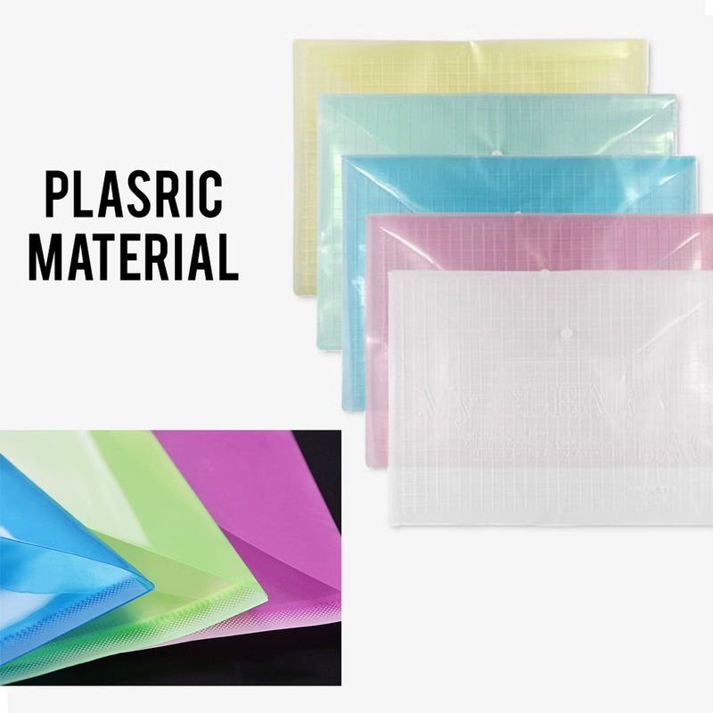 idrop A4 Transparent Plastic File Bags Document File Folders Bags for Document Stationery Tools Organization