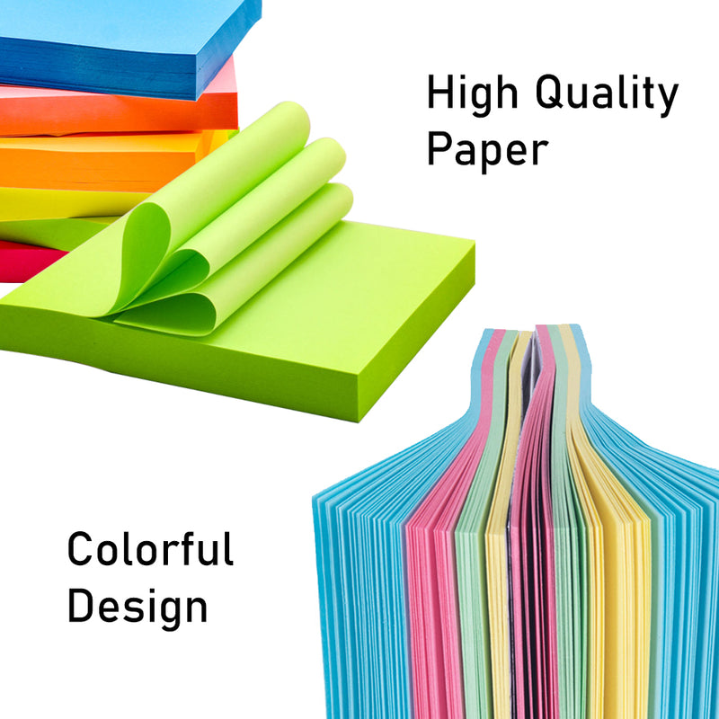 idrop 1 Pack Colorful Sticky Notes with Strong Adhesive Great for School, Office, Home [ 51 x 76mm ]