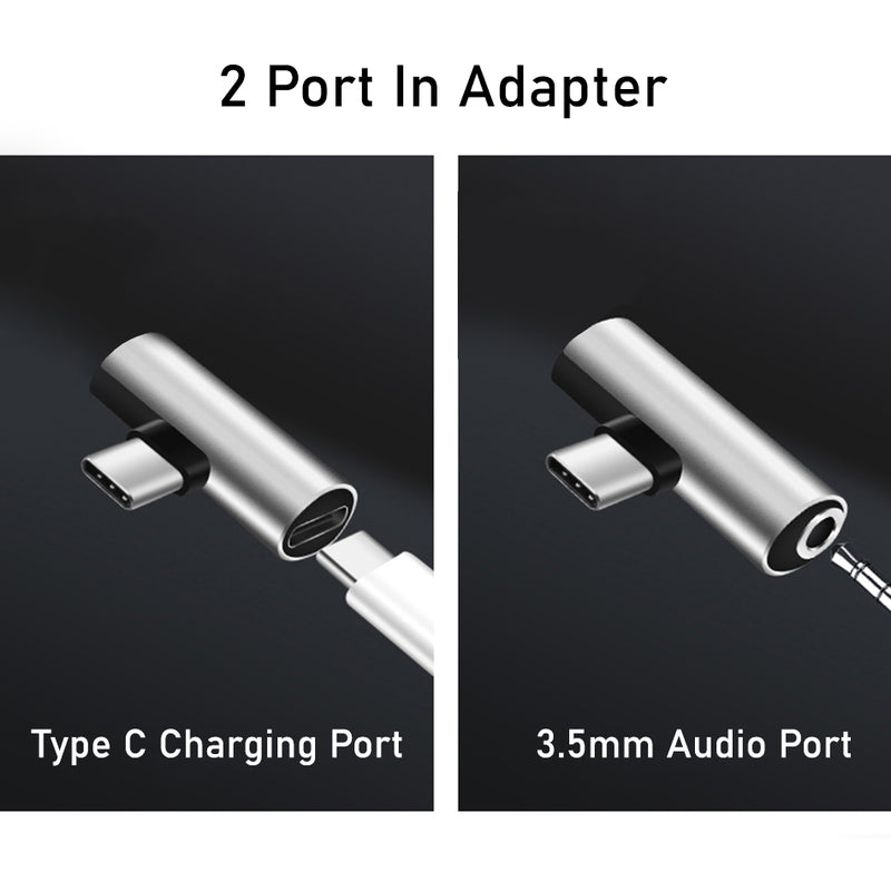 idrop 2 in 1 USB Type C Splitter Adapter Type C Phone Charger & 3.5mm Audio Headphone Music Splitter Adapter