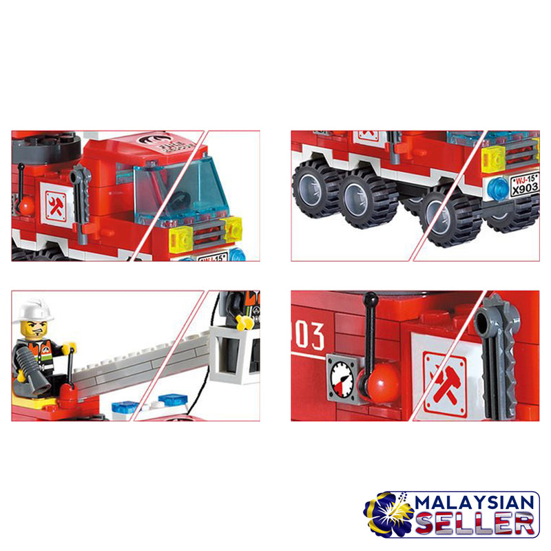 idrop 130 Pcs Fireman Fire Rescue Colorful Creative Building Block Toy Set For Kids Children