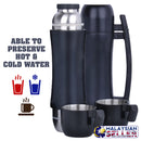 idrop 500 ml Stainless Steel Double Cup Big Handle Vacuum Thermal Flask