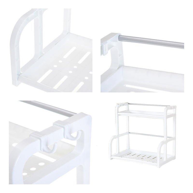 idrop 2 Layers Multipurpose Kitchen Storage Rack Organizer