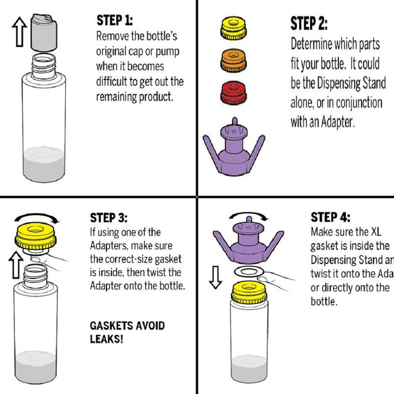 idrop FLIP-IT - Leakproof Inverted Caps Empty-It Bottle Cap Stand Kit