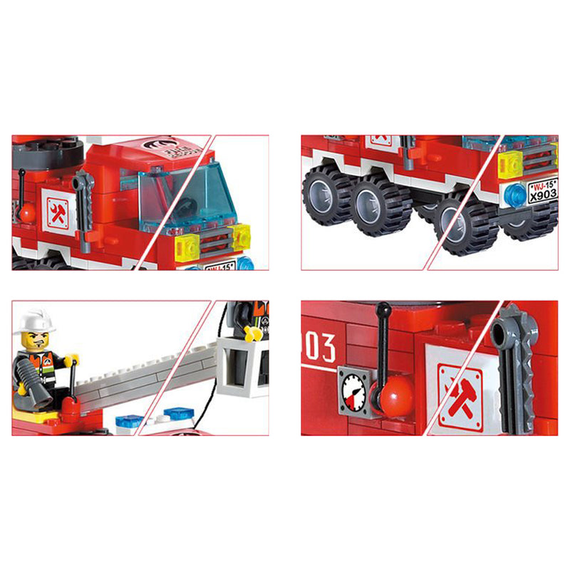 idrop 130 Pcs Fireman Fire Rescue Colorful Creative Building Block Toy Set For Kids Children