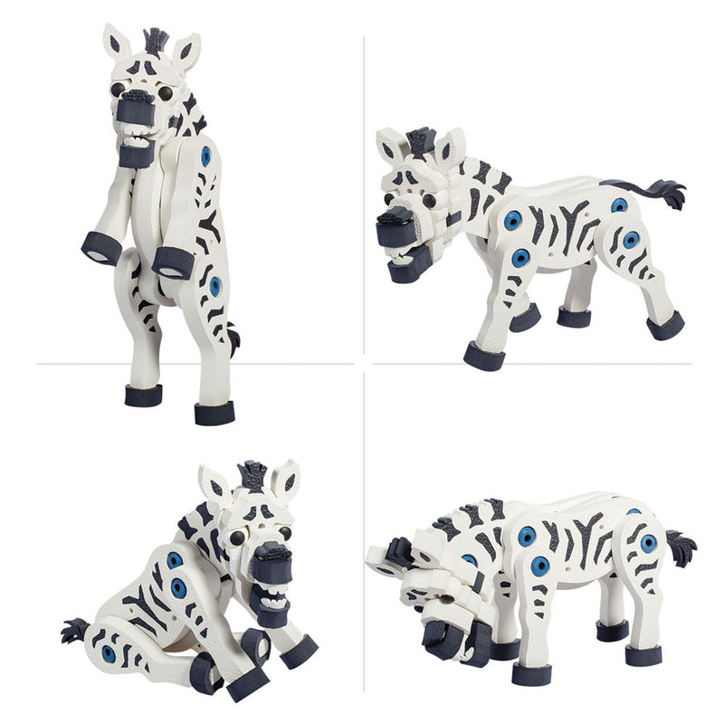 idrop Zebra Wild Safari Animals Foam EVA Building Block Toy Set For Kids And Children