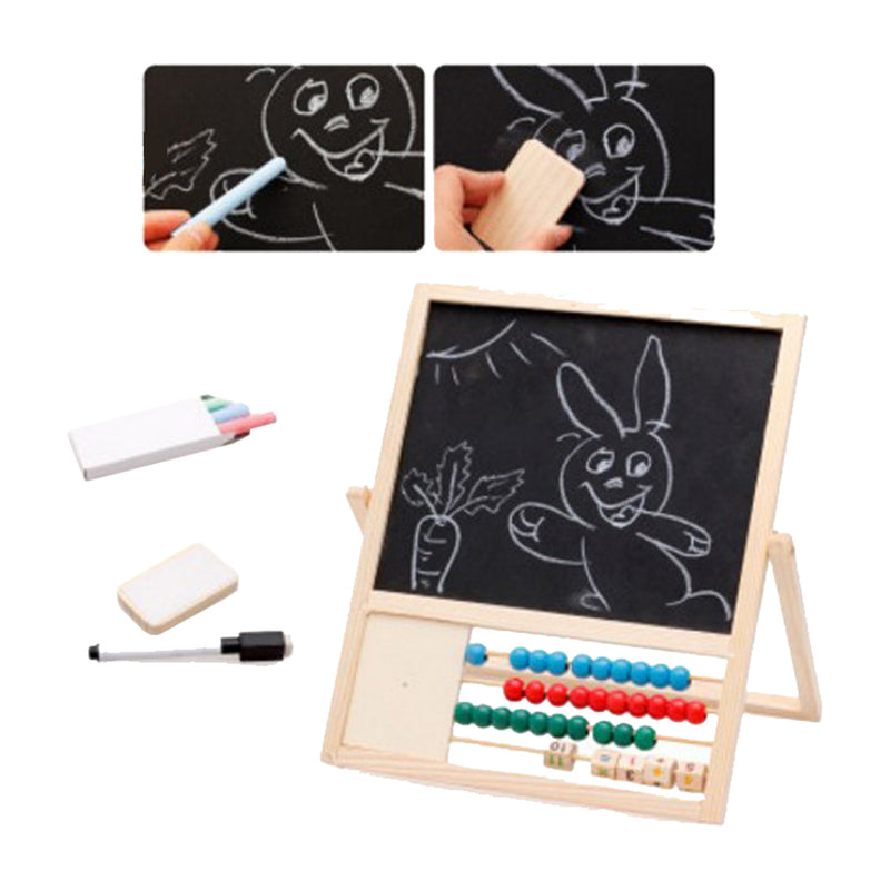 idrop Wooden Magnetic 2 Sided Educational Toy White Board With Sempoa Abacus Clock For Kids Children