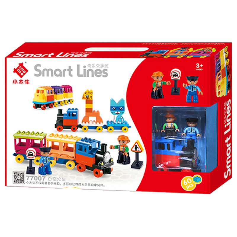 idrop 60 Pcs Smart Lines Train Truck Brick Colorful Creative Building Block Toy Set For Kids Children