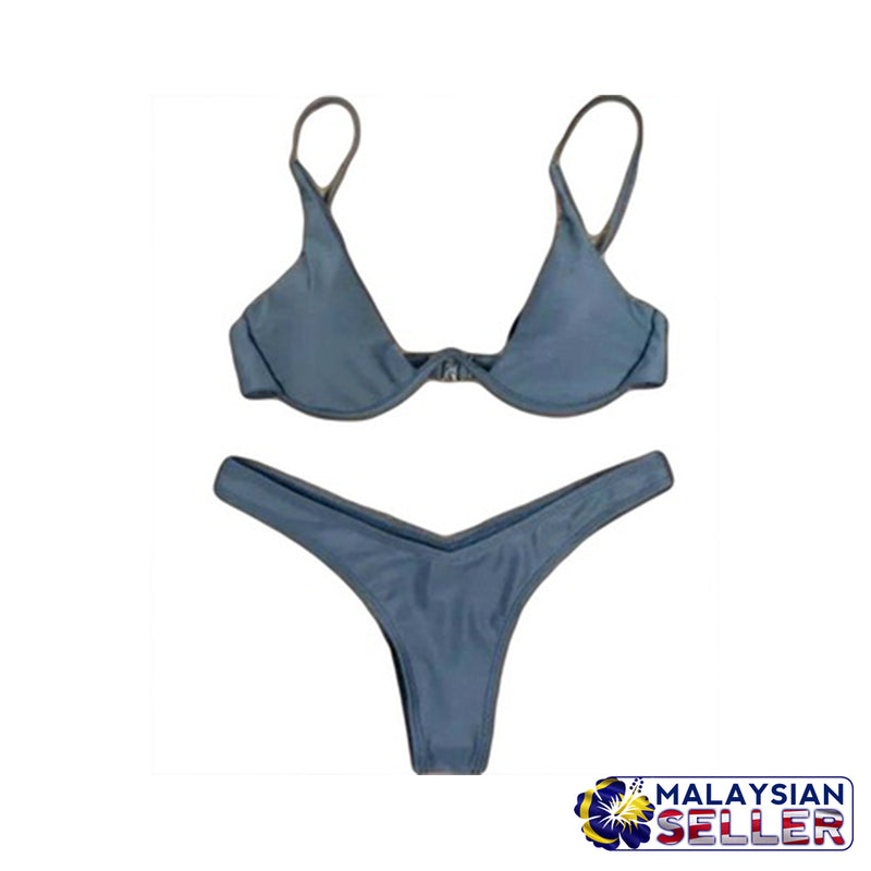 idrop Underwire Padded Bikini [ Blue / Grey / Red ]