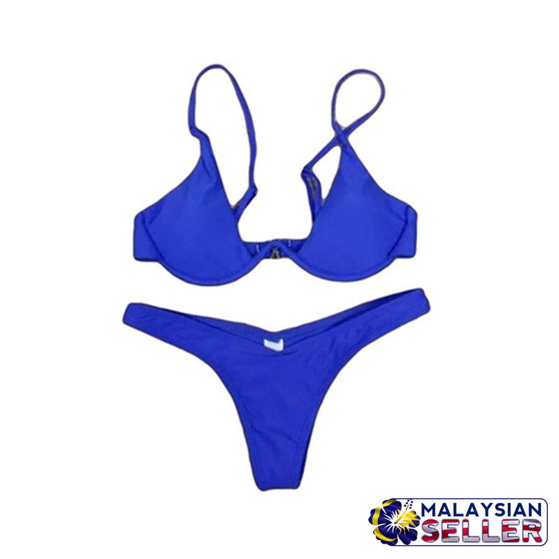 idrop Underwire Padded Bikini [ Blue / Grey / Red ]