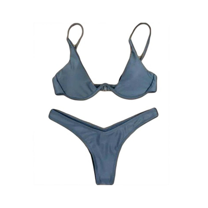 idrop Underwire Padded Bikini [ Blue / Grey / Red ]