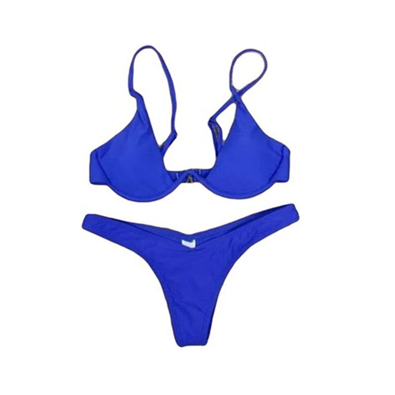 idrop Underwire Padded Bikini [ Blue / Grey / Red ]
