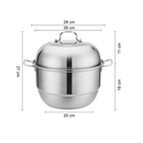 idrop 34 cm Stainless Steel Steamer Pot Kitchen Utensils