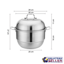 idrop 34 cm Stainless Steel Steamer Pot Kitchen Utensils