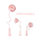 idrop 2 in 1 Electric USB Clip Stretchable Portable Fan With Round Study Lamp