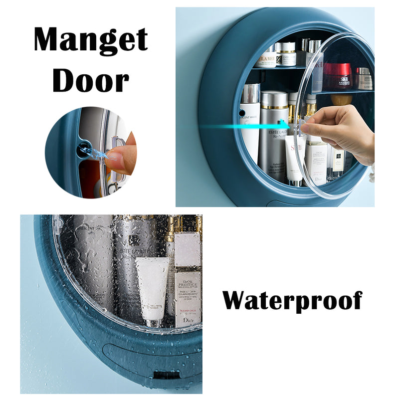 idrop Portable Waterproof Multistorage Cosmetic Storage Compartment with Magnet Door